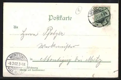 Lithographie Berlin, Börse in der Burgstrasse, Strassenbahn
