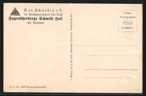 AK Schwäbisch Hall, Tagraum der Jugendherberge, Aussenansicht