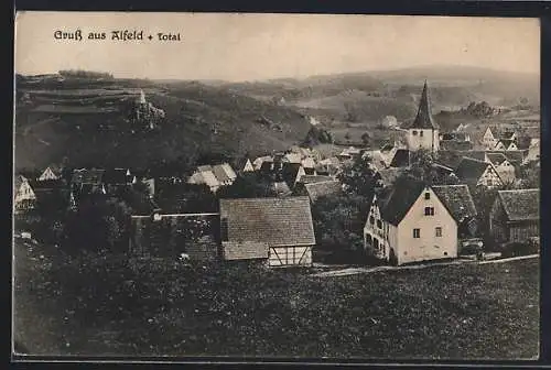 AK Alfeld / Mfr., Ortsansicht mit Kirche
