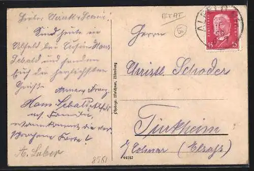 AK Alfeld / Mfr., Ortsansicht mit Kirche