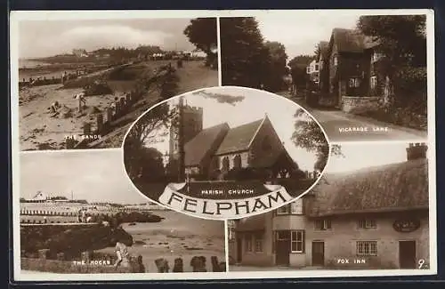 AK Felpham, The Sands, The Rocks, Fox Inn