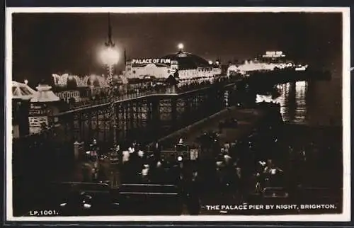 AK Brighton, The Palace Pier by night
