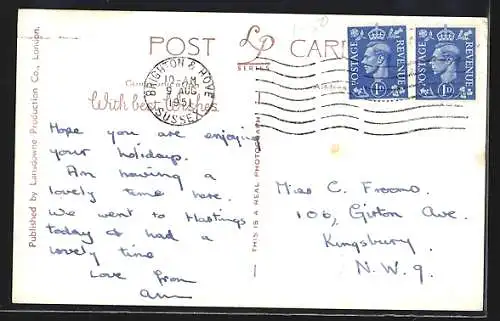 AK Brighton, The Palace Pier by night