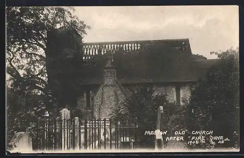 AK Preston, Old Church After Fire, June 1906
