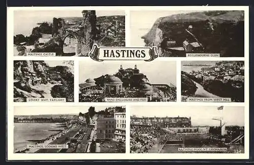 AK Hastings, Band Enclosure and Pier, Lover`s Seat, Castle