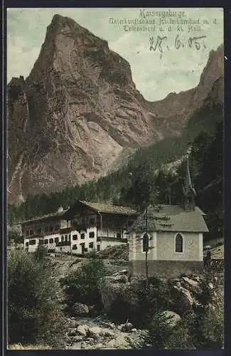 AK Hinterbärnbad, Blick auf die Berghütte im Kaisergebirge