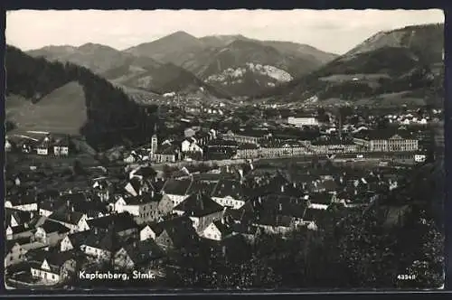 AK Kapfenberg, Ortsansicht mit Bergpanorama