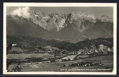 AK Mötz, Ortsansicht mit Locherboden gegen Miemingerkette