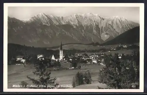 AK Mieders i. Stubaital, Ortsansicht gegen die Nordkette