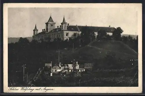 AK Krems an der Donau, Blick auf das Schloss Wolfsberg mit Angern