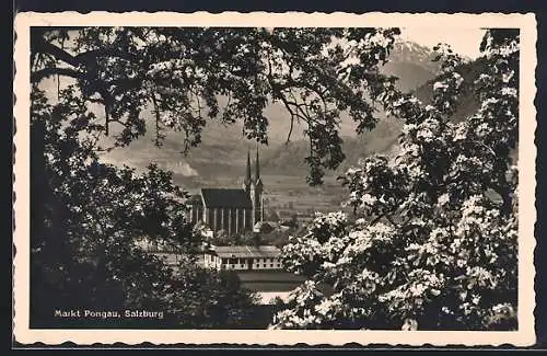 AK St. Johann im Pongau, Teilansicht mit Kirche