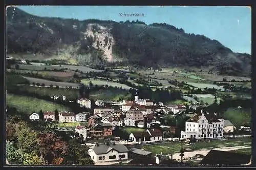 AK Schwarzach /Salzburg, Blick auf den gesamten Ort
