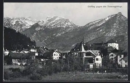 AK Golling, Teilansicht gegen das Tennengebirge