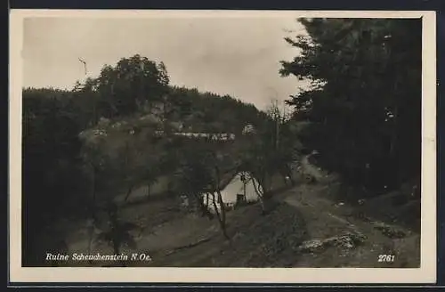 AK Miesenbach /N.-Oe., Blick zur Ruine Scheuchenstein