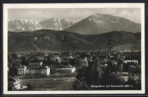 AK Klagenfurt, Stadtansicht mit Koschutta