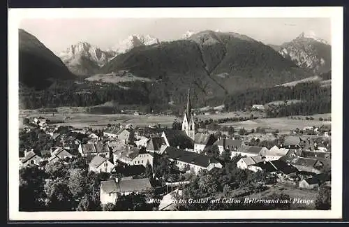 AK Kötschach im Gailtal, Ortsansicht mit Cellon, Kellerwand und Plenge