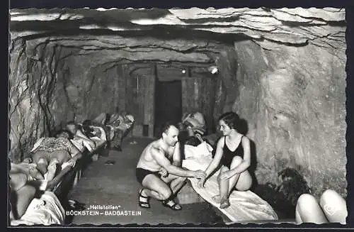 AK Badgastein-Böckstein, Männer und Frauen im Heilstollen, Badekultur