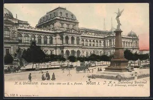 AK Wien, K. k. Universität mit J. A. v. Liebenberg-Denkmal