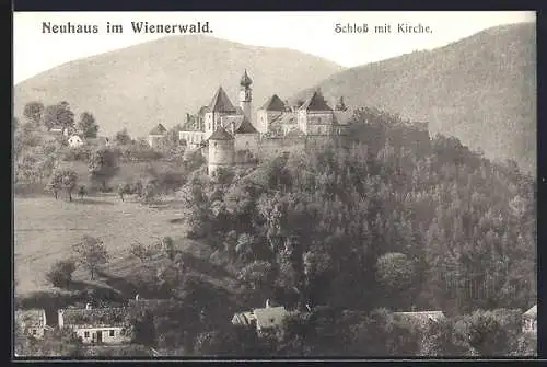 AK Neuhaus im Wienerwald, Schloss mit Kirche