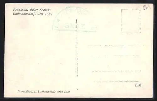 AK Radmannsdorf-Weiz, Prunksaal des Schlosses, Erker