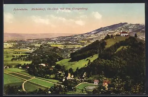 AK Micheldorf /Pyhrnbahn, Panorama mit dem Georgenberg