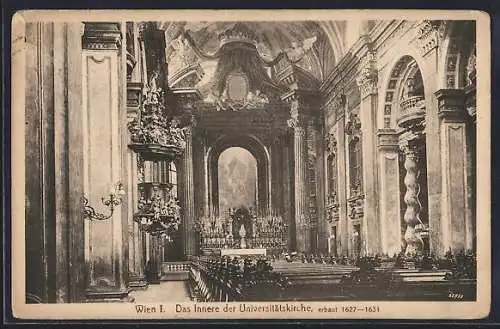 AK Wien, Universitätskirche, Innenansicht