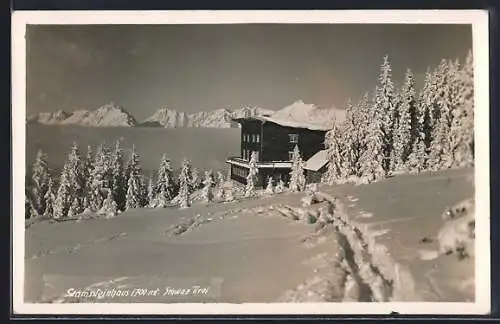 AK Schwaz /Tirol, Gasthof Gamssteinhaus im Winter