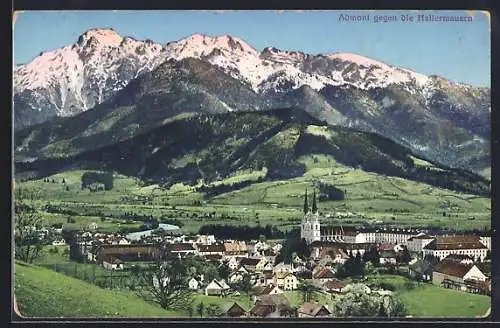 AK Admont, Ortsansicht gegen die Hallermauern
