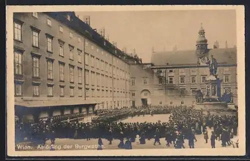 AK Wien, Hofburg, Ablösung der Burgwache