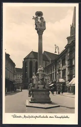AK Villach, Dreifaltigkeitssäule am Hauptplatz