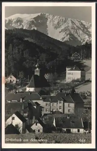 AK Grünbach am Schneeberg, Teilansicht mit Kirche