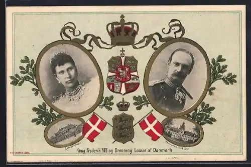 AK Kong Frederik VIII og Dronning Louise af Danmark