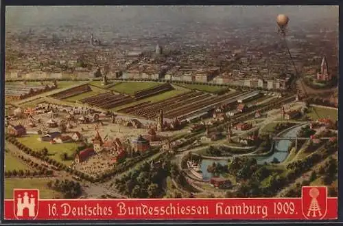 AK Hamburg, 16. Deutsches Bundesschiessen 1909, Festgelände