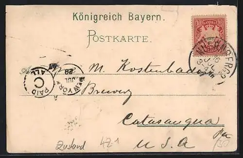 Lithographie Nürnberg, XII. Deutsches Bundesschiessen 1897, Hauptportal