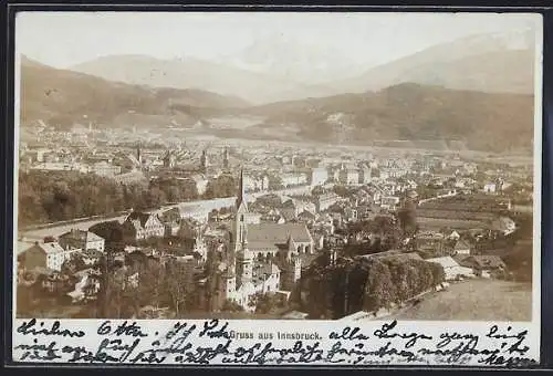 Foto-AK Fritz Gratl: Innsbruck, Totalansicht vom Berg aus