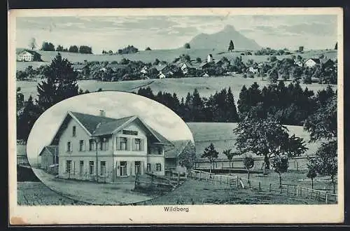 AK Wildberg / Görisried, Gasthaus und Totalansicht