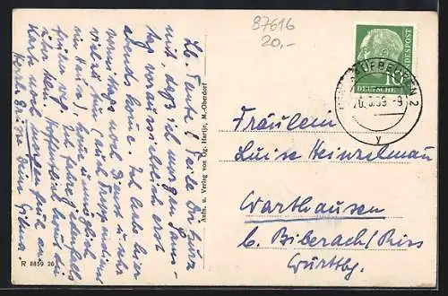 AK Wildberg / Görisried, Gasthaus und Totalansicht