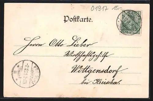 AK Kamenz i. S., Wache und Mannschaftsgebäude, Totalansicht vom Hutberg aus
