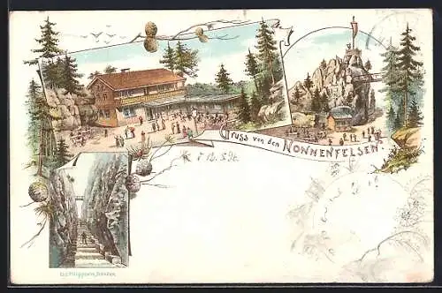 Lithographie Jonsdorf, Der Gasthof Nonnenfelsen