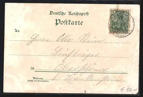 Lithographie Nieder-Neukirchen / Erzgeb., Gasthof Schloss-Schänke, Lohses Gasthof, Rittergut