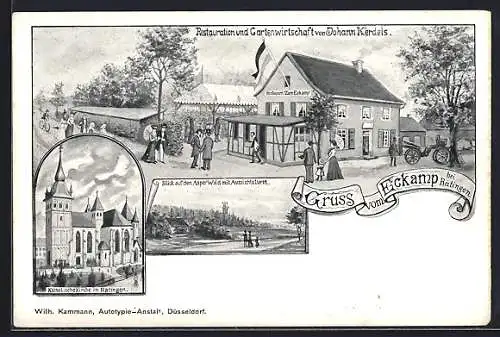 AK Ratingen, Gasthaus Zum Eckamp, Katholische Kirche