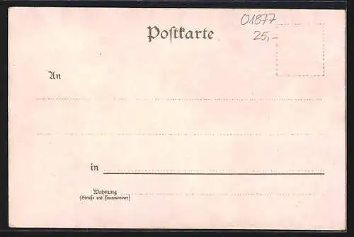 Lithographie Demitz-Thumitz, Blick vom Klosterberge, Klemptnerei Karl Richter