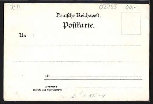 Lithographie Scheibe /Mittelherwigsdorf, Bahnhof von der Gleisseite