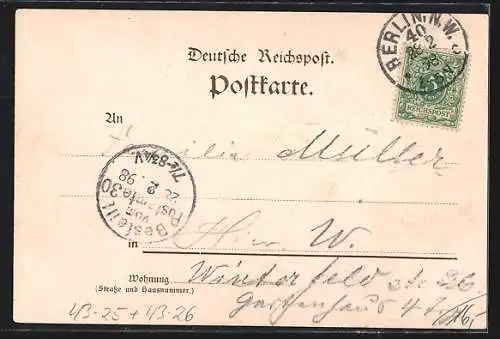 AK Berlin, Winterfest der Berliner Liedertafel 1898, Erika bei der Muhme aus dem Märchen Eine Johannisnacht in Tirol
