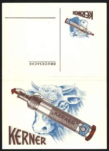 Klapp-AK Reklame für Bolzenschuss-Apparate der Firma Kerner