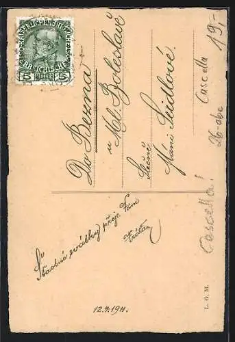 Künstler-AK sign. Cascella: Frauenporträt mit aufwärts gerichtetem Blick