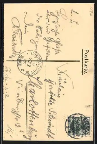 Künstler-AK sign. Hendrick: Römer hebt ein Weinglas, Jugendstil