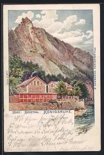 AK Thale, Königsruhe im Bodetal, Berg mit Gesicht / Berggesichter