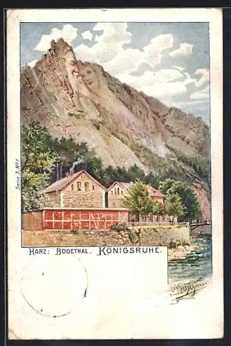 AK Thale, Königsruhe im Bodetal, Berg mit Gesicht / Berggesichter