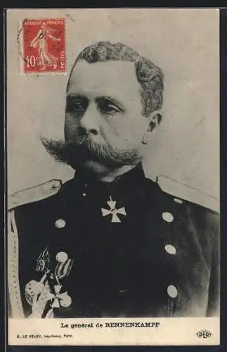 AK General von Rennenkampf in Uniform im Portrait